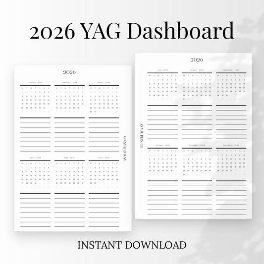 2026 Year-at-a-Glance Lined Calendar | Printable PDF in A5 + US Letter Formats