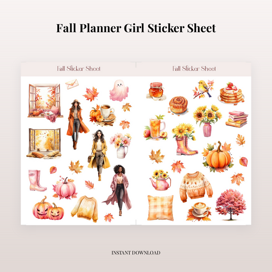Fall Planner Digital Sticker Set | Cozy Autumn Stickers for iPad, GoodNotes & Printable Planners